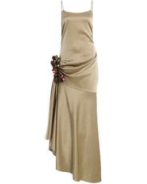 Alejandra Alonso Rojas Exclusive Draped Satin Gown - Natural
