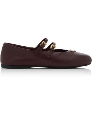 Prada Leather Ballet Flats - Brown