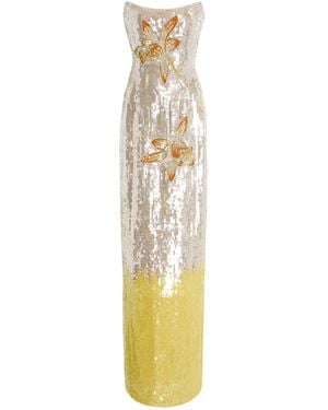 Markarian Esperanza Floral Sequined Gown - Metallic
