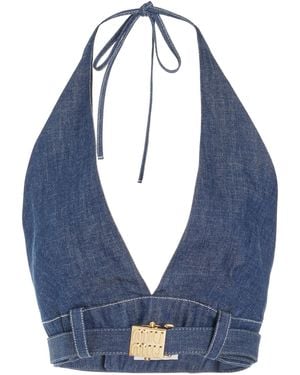Miu Miu Raw Denim Bra Top - Blue