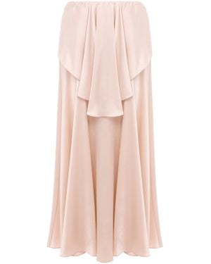 Chloé Draped Washed Silk Satin Maxi Skirt - Pink