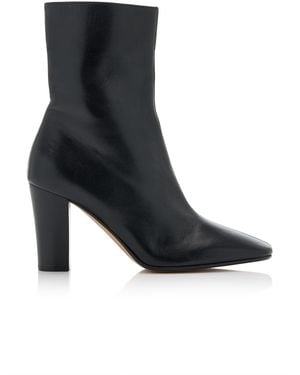 The Row Cindy Leather Ankle Boots - Black