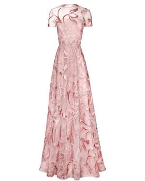 Naeem Khan Abstract Patterned Tulle Gown - Pink