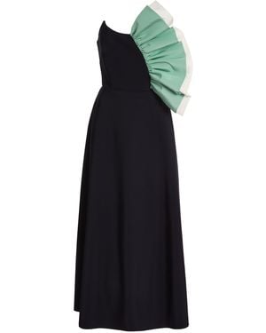 Greta Constantine Siza Stretch-Crepe Midi Dress - Black