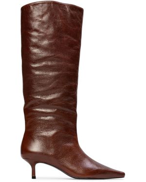 Black Suede Studio Sutton Leather Boots - Brown