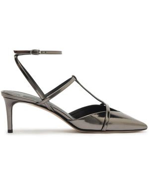 Alexandre Birman Serena Leather Pumps - Gray