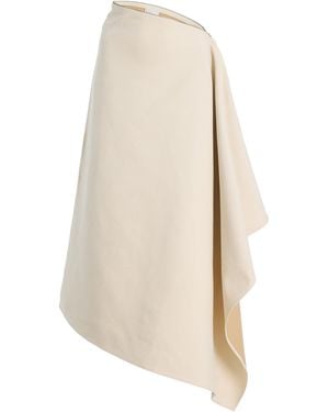Bevza Cotton Canvas Maxi Skirt - White