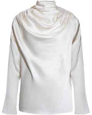 Kallmeyer Tabitha Draped Satin Blouse - Grey