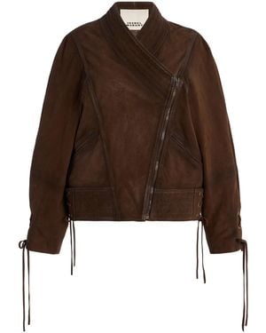 Isabel Marant Edina Asymmetric Suede Jacket - Brown