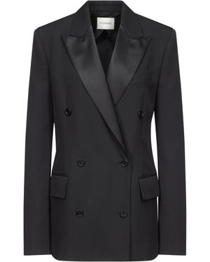FFORME Ines Tailored Wool Tuxedo Jacket - Black