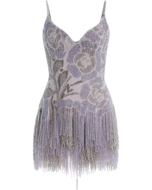 Wiederhoeft Embellished Satin Mini Dress - Purple