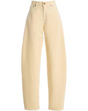 Haikure Bibi Cotton-linen Twill 45 Mid-rise Balloon-leg Jeans - Natural