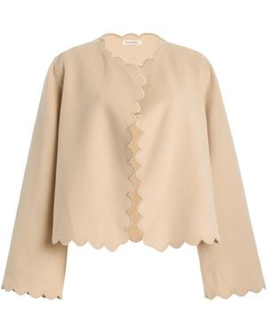 By Malene Birger Vibetta Scalloped Wool Jacket - Natural