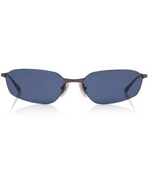 Balenciaga Invisible 2.0 Square-Frame Metal Sunglasses - Blue