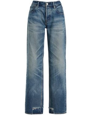 Moussy Maytown Low-Rise Straight-Leg Jeans - Blue