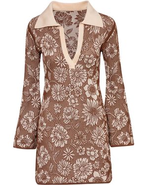 Pepa Pombo Arcane Floral Mini Dress - White