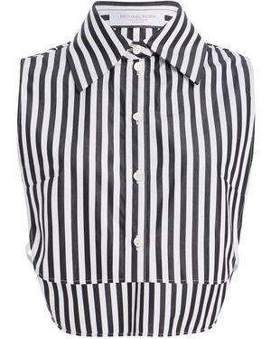 Michael Kors Dickey Striped Cotton Top - White