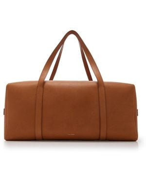 The Row Gio Leather Duffle Bag - Brown