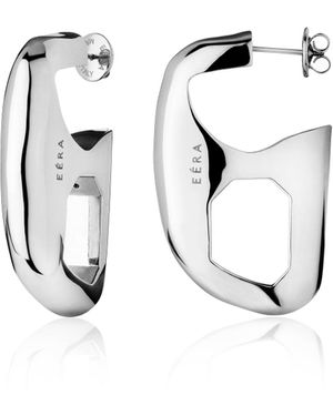 Eera Stone Sterling Earrings - Metallic