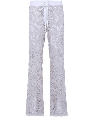 Siedres Leane Crocheted Straight-Leg Pants - Gray