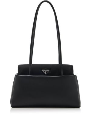 Prada Passage Nylon And Leather Shoulder Bag - Black