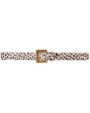 Black Suede Studio Noir Leather Beld - White