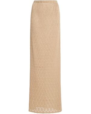 The Row Bandi Plissé Lace Maxi Skirt - Natural