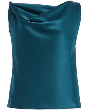 Leset Barb Satin Shell Top - Blue