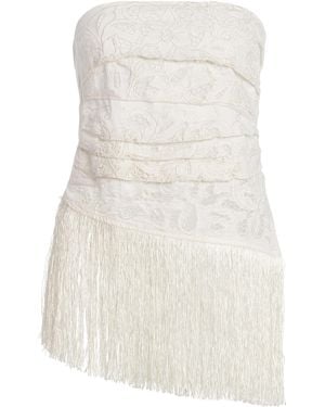 All That Remains Exclusive La Isla Carlota Fringed Cotton Lace Top - White