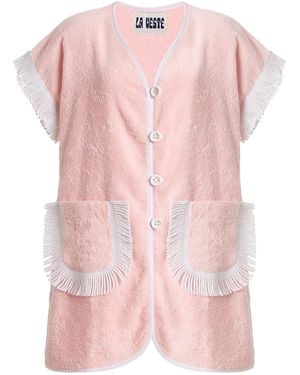 La Veste Exclusive Pitaya Cotton Mini Towel Dress - Pink