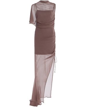 de la vali exclusive hausos chiffon maxi dress Buy De La Vali Grey Hausos Maxi Dress in Chiffon For Women Online