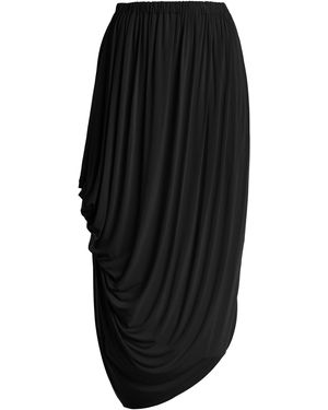 Ashlyn Asymmetrical Cascade Jersey Midi Dress - Black