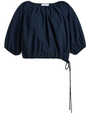 Merlette Lotus Cotton-Poplin Top - Blue