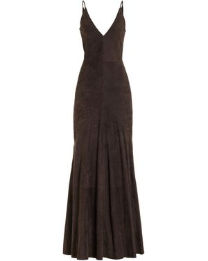 Gabriela Hearst Brigita Suede Maxi Dress - Brown