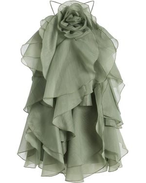 Aje. Pandorea Layered Organza Mini Dress - Green
