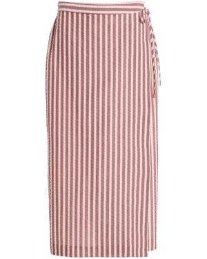Jonathan Simkhai Monty Striped Cotton-Blend Midi Wrap Skirt - Red