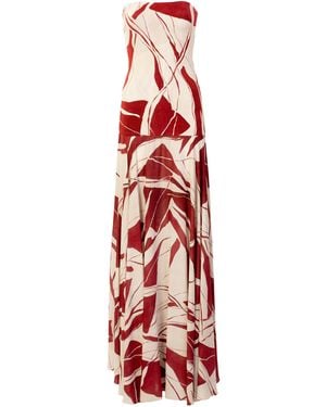 Silvia Tcherassi Muriel Strapless Jersey Maxi Dress - Red