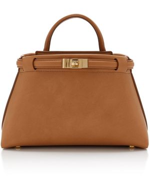 Janessa Leone Mini Leoné Leather Top Handle Bag - Brown