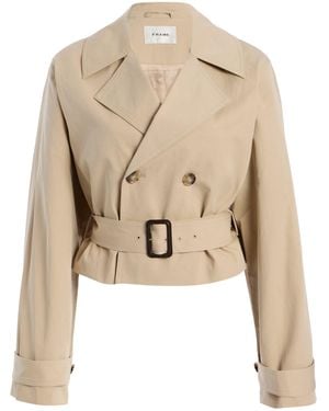 FRAME The Uniform Cotton Trench Jacket - Natural