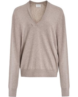 Source Unknown Byrone V-Neck Cashmere-Wool Jumper - Brown