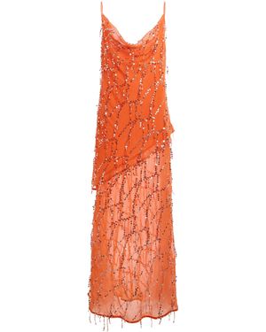 Third Form Exclusive Refract Sequined Chiffon Maxi Dress - Orange