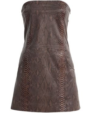 Paris Georgia Basics Audrey Leather Mini Dress - Brown