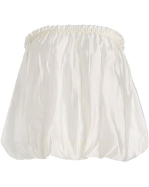 THE GARMENT Gilian Semi-Sheer Balloon Top - White