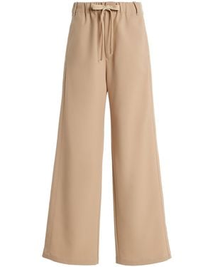Sanderlak Drawstring Wool-Blend Twill Wide-Leg Trousers - Natural