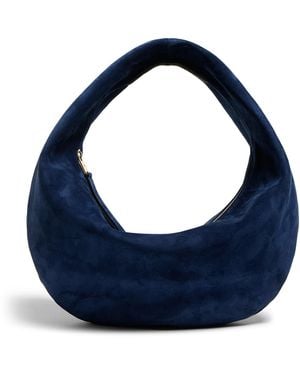 KHAITE Olivia Medium Suede Hobo Bag - Blue
