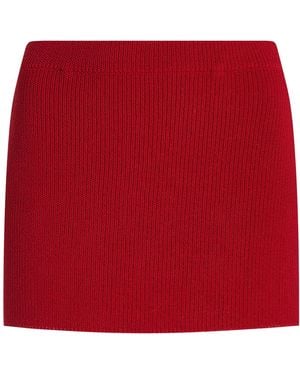 AYA MUSE Exclusive Knit Cotton-blend Mini Skirt - Red