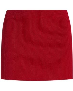 AYA MUSE Exclusive Knit Cotton-blend Mini Skirt - Red