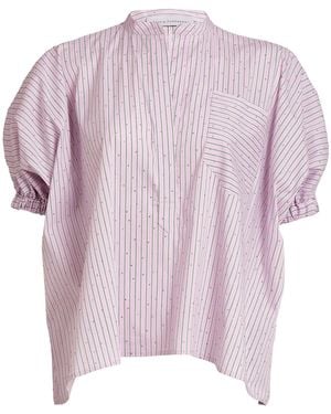 Silvia Tcherassi Susane Cotton-Blend Striped Blouse - Pink