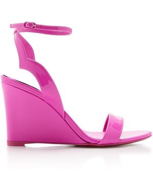Christian Louboutin Zeppa Chick 85mm Patent Leather Wedges - Pink