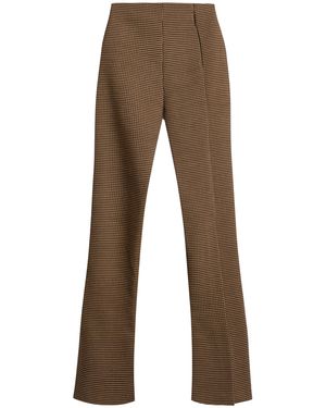 A.W.A.K.E. MODE Slit-detailed Wool-blend Flare Trousers - Brown